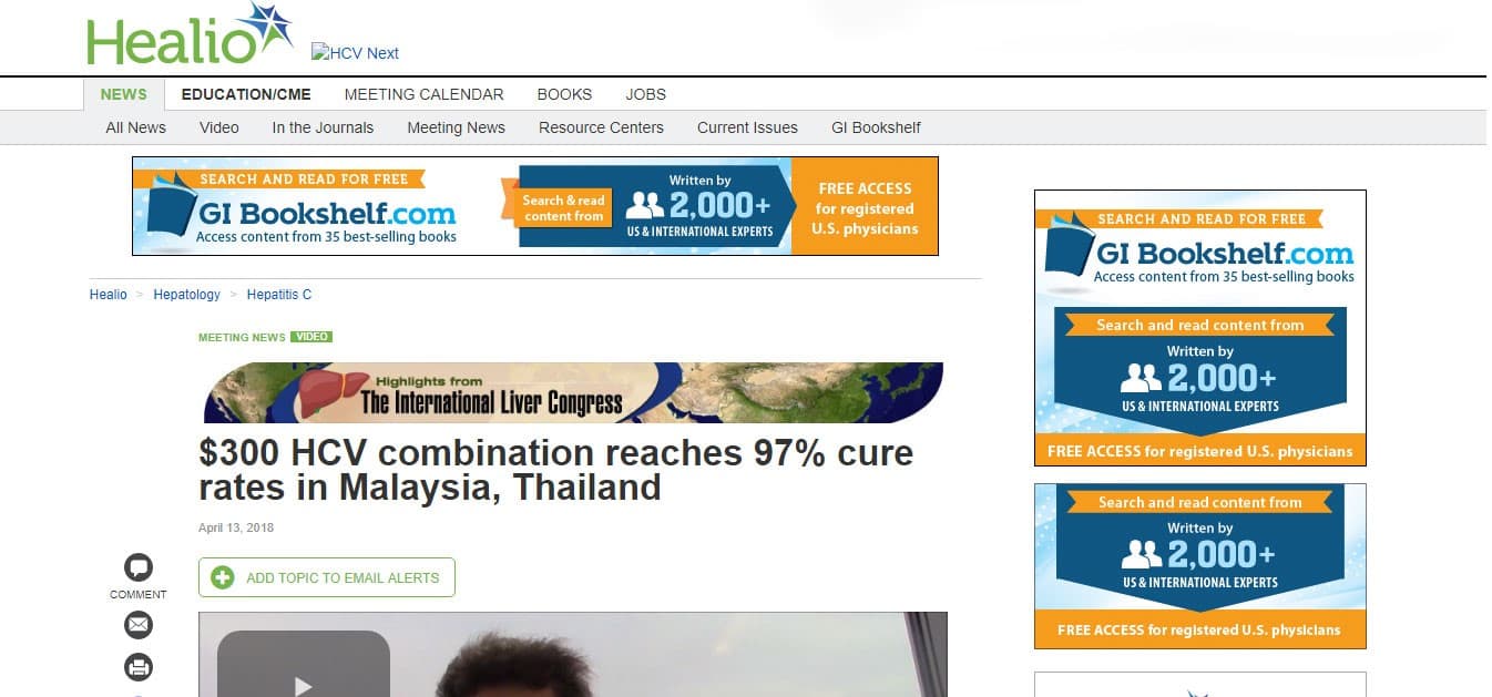 $300 HCV combination reaches 97% cure rates in Malaysia, Thailand
