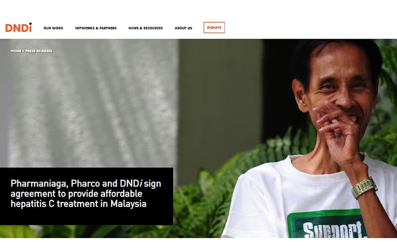 فارمانياغا وفاركو وDNDi توقّع اتفاقية لتوفير علاج ميسور لفيروس سي في ماليزيا